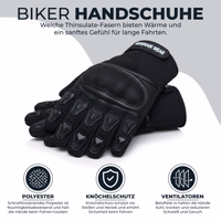 Motocross Motorbike Biker Summer Gloves Black Premium German Wear Quality of black leather gloves, Trust the superior craftsmanship of German Wear with these high-quality motorbike gloves. Designed for modern bikers, they offer both style and functionality in one package.