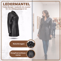 Made from the premium quality finest lamb nappa leather, this black ladies leather coat is soft, stylish, and comfortable.