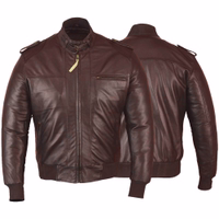 The front & rear view of classic men's fashion Nappa-leather brown jacket. Crafted from premium Lamb-Nappa-leather, it offers unparalleled luxury and comfort. Order now for free worldwide returns and experience the epitome of sophistication!