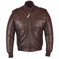 Front view of men's premium brown leather jacket Trend 522J. Made of the finest Lamb-Nappa-leather, it boasts exceptional softness and style. Perfect for the modern man seeking premium quality and timeless design. Order now for fast, free delivery!