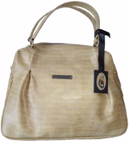 Women's leather handbag by German Wear German Wear women’s leather handbag in beige, elegant zippered tote with removable strap, top handles, and spacious compartments—ideal for everyday use or special occasions.
