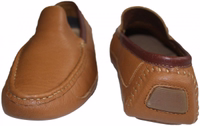 Men's Moccasins leather shoes Brown A pair of handmade moccasin leather shoes featuring a strong rubber sole and round toe cap, designed for all-day comfort. The interior is lined with soft leather, and the heel protector adds extra durability. Available for purchase online. Get yours now!