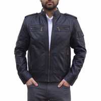 Leather jacket lamb Nappa-leather Black. Made of finest Lamb-Nappa-leather The rear view of the Nappa-Leather Jacket in black offers a stylish and comfortable fit. Made from premium lamb-nappa leather with multiple pockets. Designed by German Wear. Free next business-day delivery and worldwide returns.