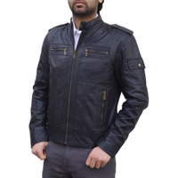 Leather jacket lamb Nappa-leather Black. Made of finest Lamb-Nappa-leather Side view of Premium Quality Nappa-Leather Jacket in black. Made from premium lamb-nappa leather, soft and comfortable with an eye-catching design. Designed by German Wear. In stock, Free next business day delivery and worldwide returns.