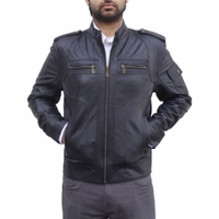 Leather jacket lamb Nappa-leather Black. Made of finest Lamb-Nappa-leather Front view of Elegant Design & style with a Black Nappa Nappa-Leather Jacket. Soft lamb-nappa leather, practical pockets, and a front zipper. Perfect for any occasion. Designed by German Wear. Free next business-day delivery and worldwide returns.