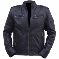 Leather jacket lamb Nappa-leather Black. Made of finest Lamb-Nappa-leather Front view of Elegant Design & style with a Black Nappa Nappa-Leather Jacket. Soft lamb-nappa leather, practical pockets, and a front zipper. Perfect for any occasion. Designed by German Wear. Free next business-day delivery and worldwide returns.