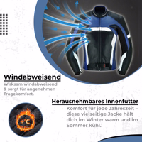 Windproof motorcycle jacket with removable inner lining