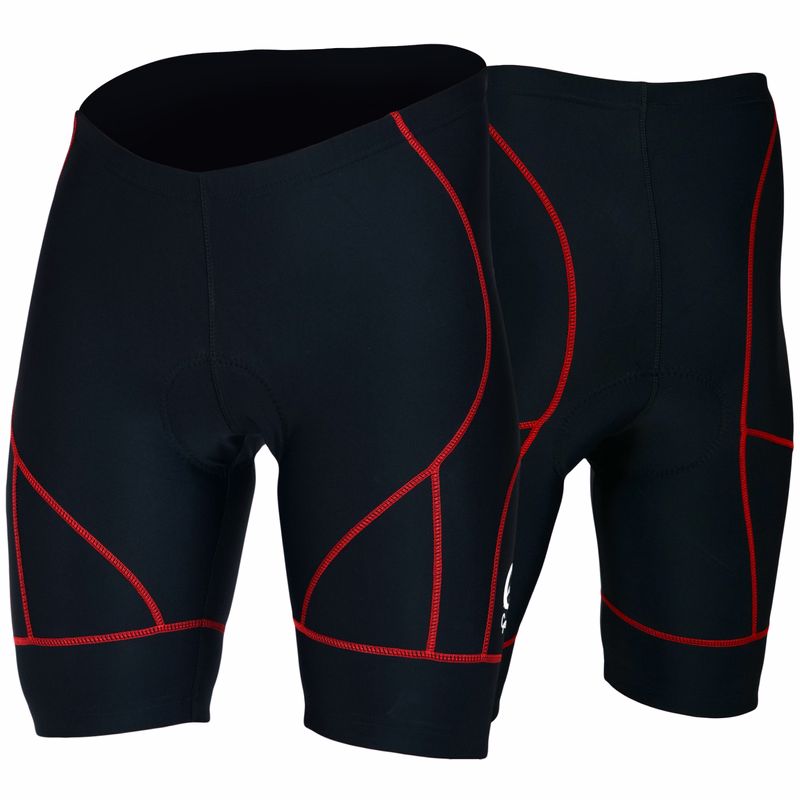 Radhose Fahrradhose Radlerhose Gepolsterte Coolmax Radler-Shorts Schwarz