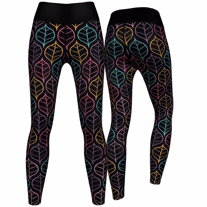 Sportleggings mit UV-Schutz Das Paar Art Leaves Leggings für Damen – Premium Sport-, Fitness- und Gymnastik-Leggings – Atmungsaktive, feuchtigkeitsableitende Workout-Tights mit UV-Schutz – Stylische und bequeme Activewear für Leistung und Alltag