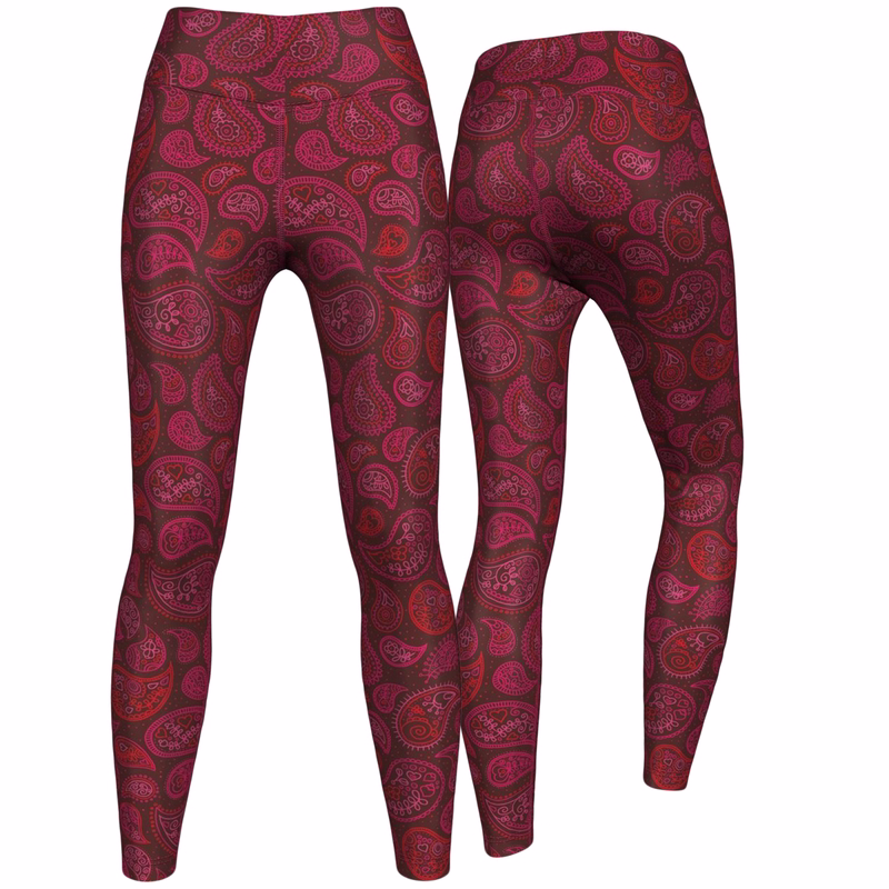 Sportleggings mit UV-Schutz Leggings im Pink-Paisley-Design – Hochleistungs-Fitness- und Sportleggings für Damen zum Training, Tanz und Freizeit – Premium Fashion-Leggings für Komfort und Stil – Jetzt online kaufen für das ultimative Workout-Erlebnis