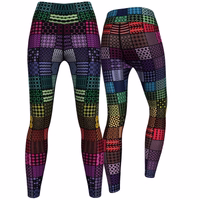 Pair of Rainbow Squares Leggings – High Performance Ladies' Fitness & Fashion Leggings for Workout, Training, Dance & Sports – Stylish, Comfortable & Durable Activewear for Women