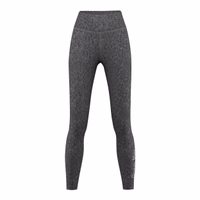 Vorderansicht der Damen Stretch Grau Melange Sportleggings mit hoher Elastizität atmungsaktivem antibakteriellem Stoff ideal für Training Yoga und Freizeit stilvoll und funktional jetzt kaufen