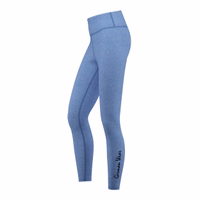 Rückansicht der Damen Stretch Sport Yoga Leggings in Blau Melange hergestellt aus hochelastischem Polyester Elastan bietet langlebige Passform Atmungsaktivität und modischen Stil für Damen jetzt online kaufen Leggings