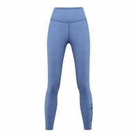 Vorderansicht der Damen Stretch Sport Yoga Leggings in Blau Melange mit leichtem strapazierfähigem Polyester Elastan Material für Komfort Bewegungsfreiheit und modernes Design jetzt kaufen Sport Leggings