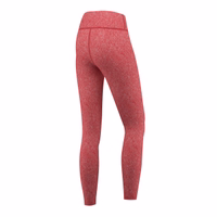 Rückansicht der Damen Stretch Sport Yoga Leggings in Rot Melange mit hohem Bund bequemem Sitz und stilvollem Design für Fitness Freizeit und Outdoor Training Jetzt kaufen Leggings