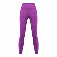 Vorderansicht der German Wear Damen Stretch Sport Yoga Leggings in Lila Pink Melange aus Polyester Elastan für Training Yoga und Fitness atmungsaktiv bequem und flexibel jetzt Leggings kaufen