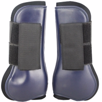 Seitenansicht des German Wear Pferdebeinschutzes in Dunkelblau mit elastischen Klettverschlüssen für sicheren Halt und leichtem Neoprenmaterial für Komfort und Unterstützung jetzt kaufen