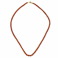 Beautiful 2-color metal cord, red and gold, suitable as a Costume pendant cord or German Wear chain. Decorative traditional accessory, twisted design, 45cm long, great shine, perfect for German festival outfits.