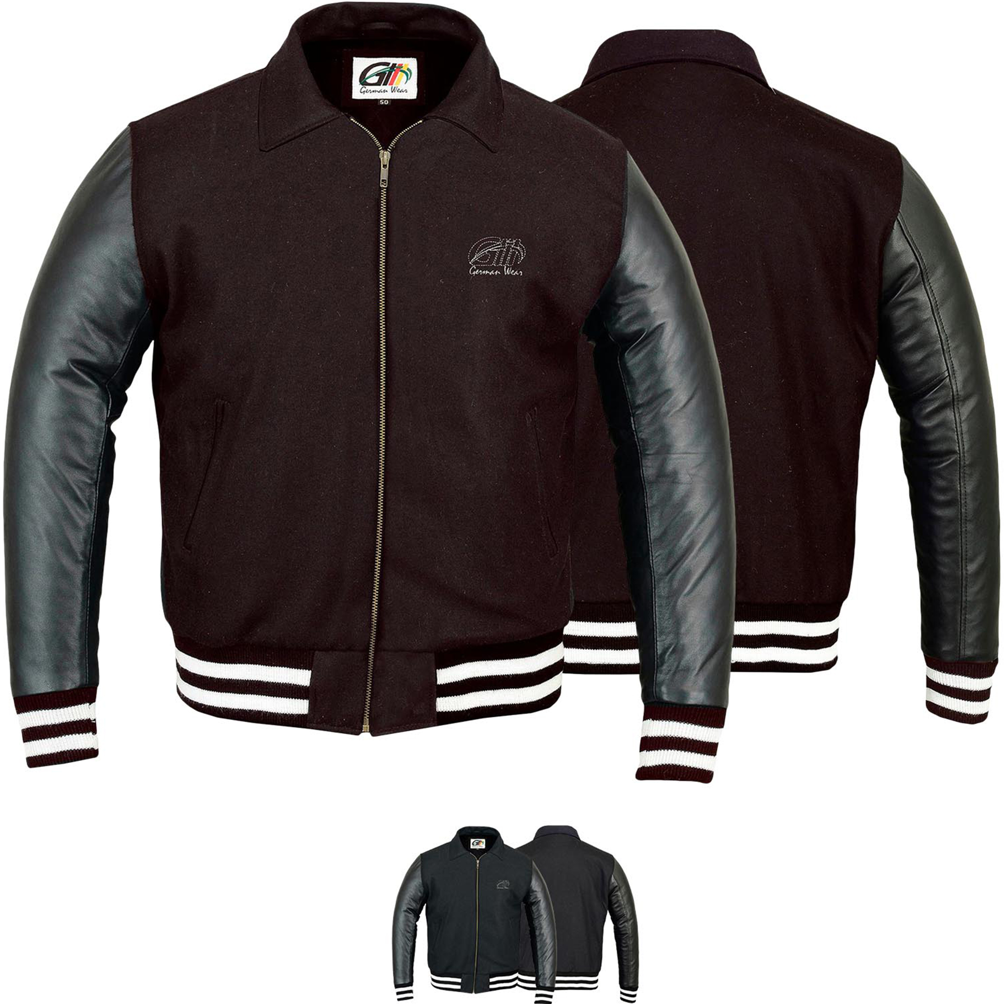 College blouson wool varsity leather jacket | German Wear Shop