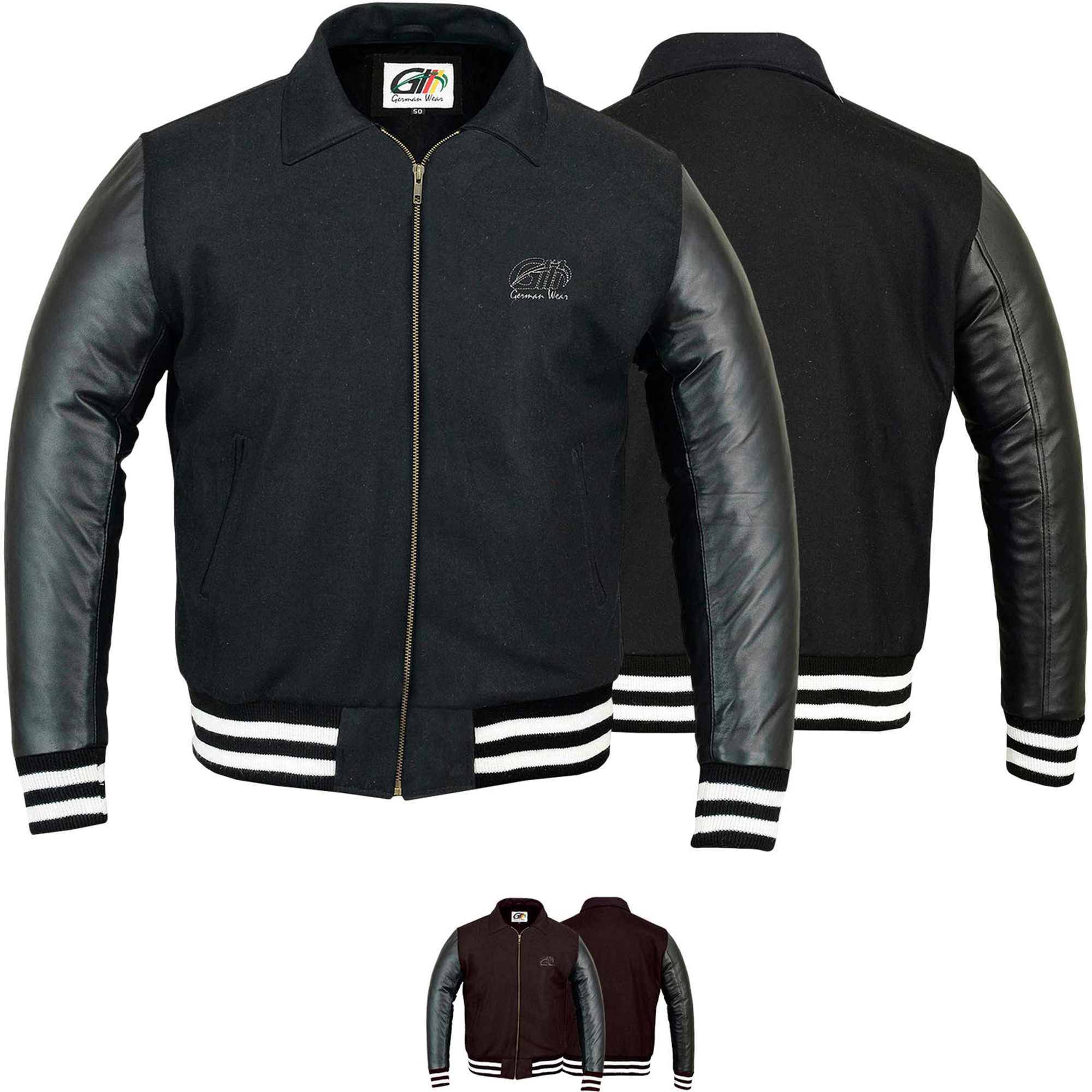 College blouson wool varsity leather jacket | German Wear Shop