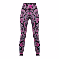 Vorderansicht der Damen Snake Skin Print Sport Yoga Leggings aus hochwertigem elastischem Material mit Schweißabsorption ideal für Sport Training oder Yoga Sessions jetzt Leggings online kaufen