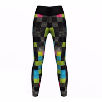 Front view of Women’s Neo Pixels Sport Yoga Leggings showcasing breathable stretchy activewear with high support perfect for workouts dance and outdoor sports stylish and durable get now