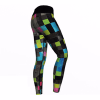 Back view of Women’s Neo Pixels Sport Yoga Leggings with durable flexible design combining breathable fabric and stylish fit made for active women in training yoga and sports buy now leggings