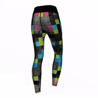 Side view of Women’s Neo Pixels Sport Yoga Leggings featuring high stretch sweat wicking UV protective material crafted for yoga gymnastics and daily training comfort and performance buy online