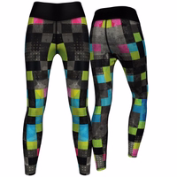 Women’s Neo Pixels Sport Yoga Leggings Front and back view of Women’s Neo Pixels Sport Yoga Leggings designed for yoga dance and training with breathable UV protective stretch fabric offering comfort and durability buy now leggings
