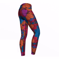 Seitenansicht der Women’s Endless Flowers Sport Yoga Leggings mit flexiblem Sitz atmungsaktivem Material und schneller Trocknung perfekt für Sport Yoga und Mode jetzt online kaufen