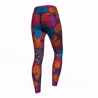 Rückansicht der Women’s Endless Flowers Sport Yoga Leggings mit hohem Bund figurbetonter Passform strapazierfähigem Stoff für aktiven Lebensstil und Fitness jetzt Leggings kaufen