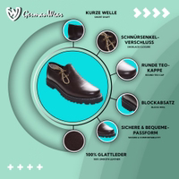 Handcrafted Bavarian haferl shoes made from 100% smooth leather, featuring a short shaft and round toe cap. The real rubber sole complements the sleek leather design, offering both tradition and durability in every step.