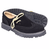 Stylish black leather shoes with a block heel, featuring a soft inner lining for comfort. Handmade with a touch of German craftsmanship, these elegant shoes have a durable rubber sole. Perfect for any occasion. Order now and buy online!