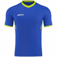 Nur blaues Trikot in der Vorderansicht, atmungsaktives OMKA-Trainings-Trikot für Herren aus Polyester, entwickelt für Fitness, Fußball und aktive Sportarten.