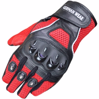 Rüsten Sie Ihre Ausrüstung mit roten Motorradhandschuhen auf. Mit Thinsulate-Fasern, Knöchelschutz und Klettverschluss am Handgelenk bieten diese Handschuhe Komfort und Langlebigkeit. Perfekt für Sommerfahrten.