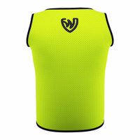 Back view of German Wear 12-Pack Soccer Yellow Bibs crafted with soft breathable dual mesh polyester fabric short sleeve training style and easy fit ideal for team practice sessions buy online