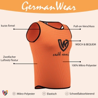 The German Wear 12-Pack Soccer Orange Bibs created in 100 percent micro polyester breathable and lightweight ideal for soccer rugby hockey and other team sports practice gear buy online
