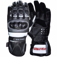 Front view of classic Motorcycle and Leather Gloves, crafted from premium cowhide leather. Designed to provide warmth and reliable protection against the elements, these gloves feature meticulous craftsmanship for a secure grip and exceptional comfort. Ava