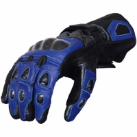 Men's motorcycle leather gloves featuring durable cowhide, adjustable velcro straps for a secure fit, and carbon fiber protection for added safety. Perfect for motorcycle clothing enthusiasts. Enjoy free delivery when you order now!