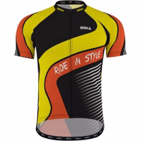 OMKA Men’s Cycling Jersey front view – lightweight short sleeve cycling shirt with full-zip, sublimation printing, and mesh fabric for comfort and performance.