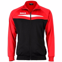 Rote Jacke von vorne – stilvolle OMKA-Sportjacke aus Polyester für Herren, atmungsaktiv, mit Fleece gefüttert, strapazierfähig, zum Joggen, Trainieren und für die Freizeit.