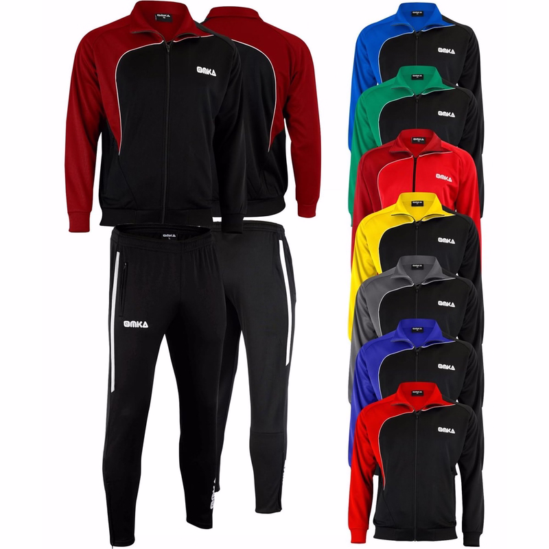 OMKA Men’s Sport Tracksuit Front and Back view of OMKA Men’s Sport Yellow/Black Tracksuit showing a breathable lightweight polyester design ideal for running soccer and fitness training stylish and comfortable buy online now