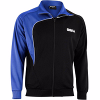Front view of OMKA Men’s Sport Blue/Black Jacket with OMKA Optima training style double layered breathable material ensuring moisture control comfort and performance for sports and casual wear buy now