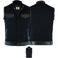 Kostüme/Weste Rocker/Biker: Lederlook Mit Flügeldruck:schwarz | CH