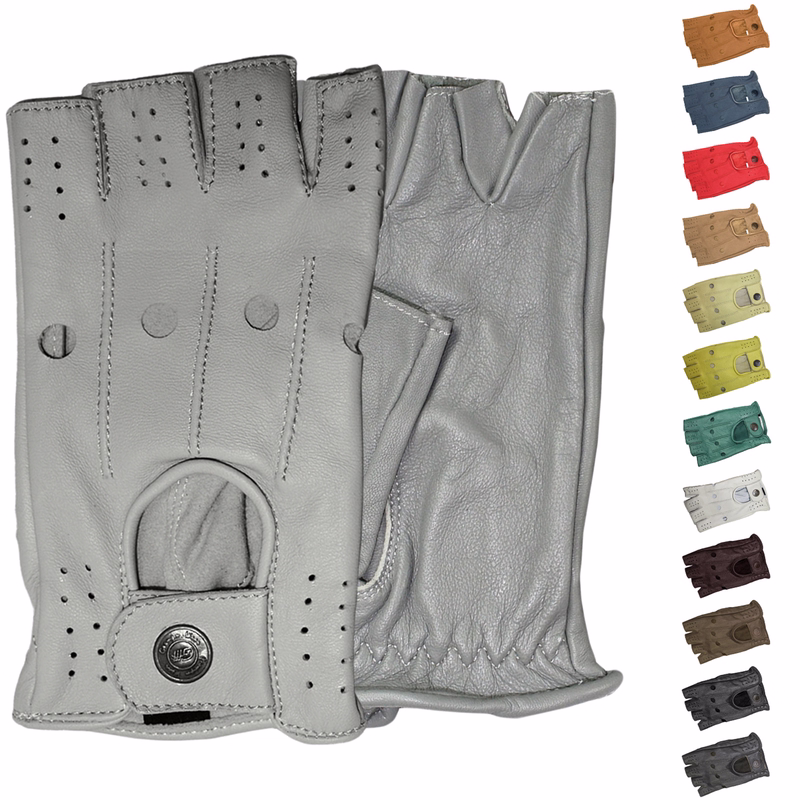 Driving Halbfinger Fingerlose Autofahrer-Handschuhe Lederhandschuhe