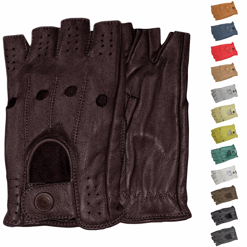 Driving Halbfinger Fingerlose Autofahrer-Handschuhe Lederhandschuhe