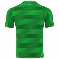 Side view of the Omka sport jersey, showcasing its sweat-wicking design and high-performance qualities. This handball uniform features a pull-on closure, is made from 100% polyester, and is double-layered for enhanced durability and comfort.