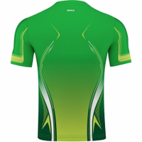 Check out the back view of the Omka men's jersey in green. Made from 100% polyester, this durable, double-layered jersey features a round neck and is perfect for world championships. Shop now and enjoy free delivery on your order!
