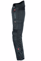 Cordura Motorradhose GW322T in Schwarz. Ermöglicht freie Beweglichkeit, mit handwaschbarem Futter, Klettverschluss und Oberschenkeltaschen für praktischen Stauraum. Fahren Sie selbstbewusst mit German Wear™ Qualität.