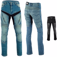 Vorder- und Rückansicht – Blaue BULLDT Motorbike Denim Classic Jeans. Hergestellt aus 100 % Baumwolle, mit herausnehmbaren Aramid-Protektoren für optimalen Stil und Sicherheit. Premium-Produkt mit kostenlosem weltweitem Rückversand.